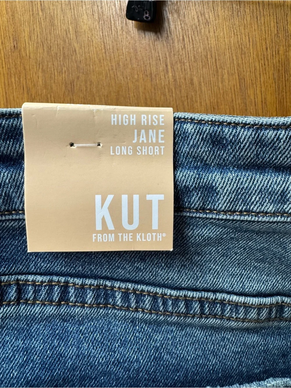 Kut From the Kloth Jane Long Shorts Cutoff Denim Jorts Raw Hem Blue 12 NEW NWT